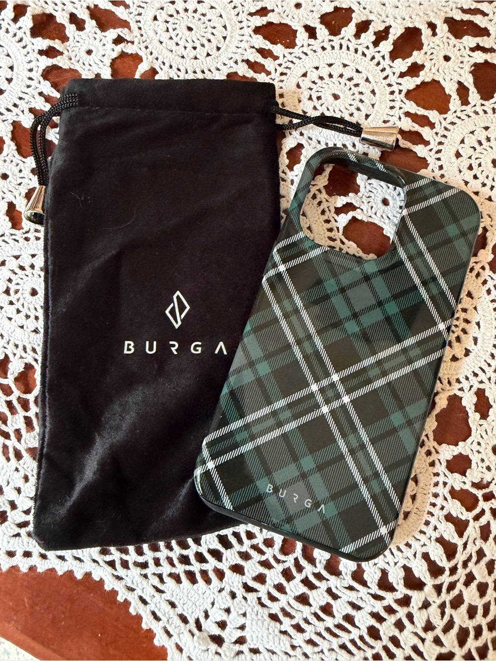 Burga Dark Green Plaid Protective iPhone 13 Pro Case